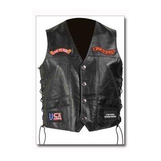 Genuine Solid Leather Motorcycle Vest 