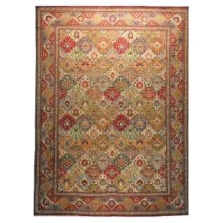 Hand knotted Persian Tabriz Multi Color Wool Rug (97 x 131