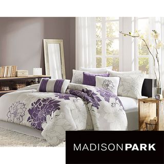 Madison Park Bridgette Seven piece Floral pattern Cotton Comforter Set