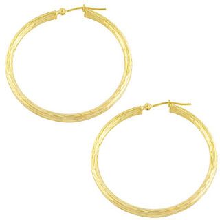 Fremada 14k Yellow Gold Diamond cut Round Hoop Earrings Today $149.99