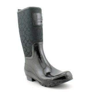  Michael Kors Womens Fulton Tall Black Rubber Rain Boot Shoes