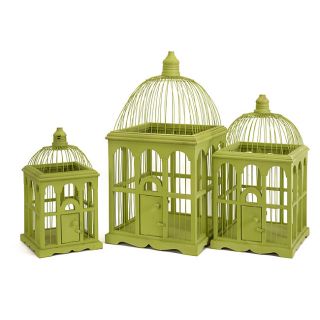 Set of 3 Pine Wood Americana Victorian Citrus Birdcages