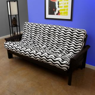 Black/ White Stripe Full Size 6 inch Futon Mattress