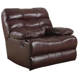 Cameron Burgundy Leather Reclining Sofa and Two Recliner/Glider Chairs