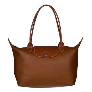 Longchamp Veau Foulonne Brown Leather Tote Bag