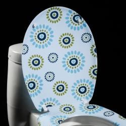 Blue Circles Designer Melamine Toilet Seat Cover