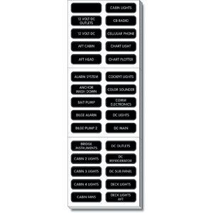 Sea Systems 8039 DC Panel Extended 120 Label Set