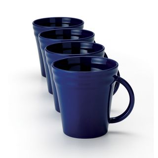 Rachael Ray Double Ridge 12 ounce Blue Mugs (Set of 4)