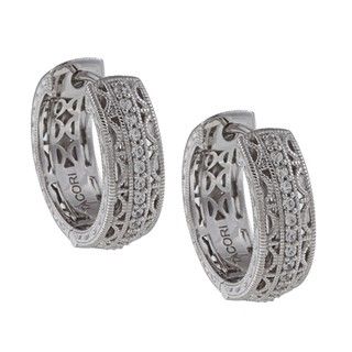 Tacori IV Sterling Silver Cubic Zirconia Crescent Hoop Earrings