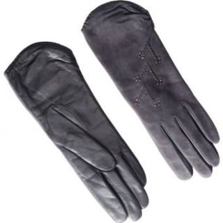 Carolina Amato Vintage Suede & Leather Glove (Black