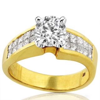 18k Yellow Gold 1 4/5ct TDW Diamond Engagement Ring (E F, I1 I2