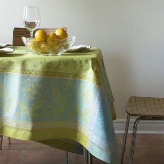 Linen Way Birds Olive Green Tablecloth 67 in x 122 in