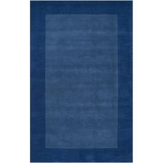 Hand crafted Blue Tone On Tone Bordered Wool Rug (5 x 8) Today $174