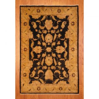 Indo Hand knotted Mahal Burgundy/ Black Wool Rug (4 x 6)
