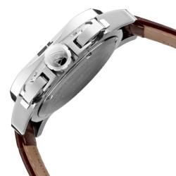 Swiss Legend Mens Scubador Rose Dial Brown Leather Chronograph Watch