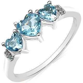 Malaika 10k White Gold Aquamarine and Diamond Accent Ring Today $199