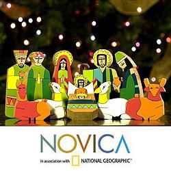 Handcrafted Pinewood Gods Gift Nativity Scene (El Salvador