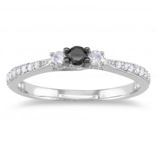 White and Black Diamond Rings Buy Engagement Rings