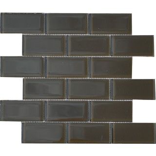 Espresso Brown 2x4 inch Shiny Glass Tiles (Pack of 11)