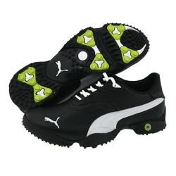 Puma Mens Scramble Black/ Gray/ Green Golf Shoes