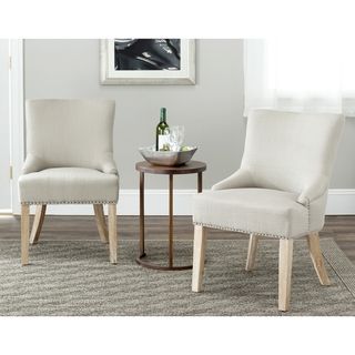 Loire Grey Polyester Maple Finish Dining Chairs (Set of 2)