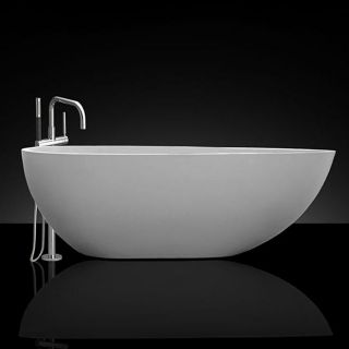 Spa Collection Simplicity 67 inch Mombasa Stone Resin Tub with Chrome
