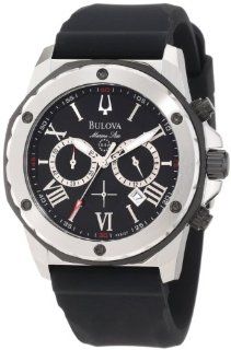 Bulova Mens 98B127 Marine Star Black Dial Strap Watch Watches