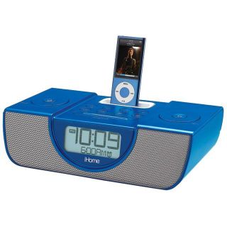 iHome Blue iPod and iPhone Dual Alarm Clock Radio
