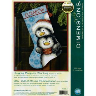 Hugging Penguins Stocking Needlepoint Kit