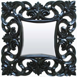 Floral Square Glossy Black Resin Mirror Today $219.99