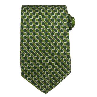 Versace Mens Silk Green Striped Tie