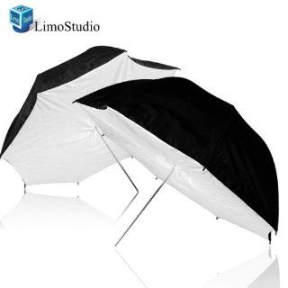LimoStudio 2 White and Black Double Layered Umbrella