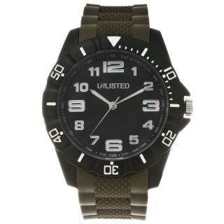 Unlisted by Kenneth Cole Mens Green Rubber Strap Watch