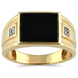 10k Yellow Gold Mens Onyx and Diamond Accent Ring Today $309.99