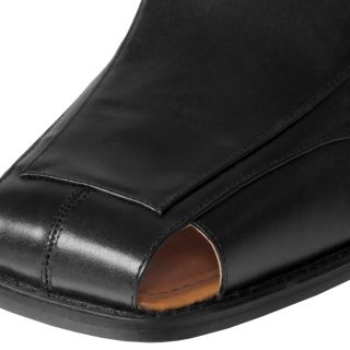 Boston Traveler Mens Genuine Leather Square Toe Sandals