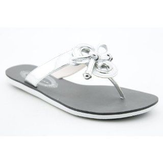 Tahari Jordan Thong Open Toe Flip Flops Sandals Shoes Silver Womens