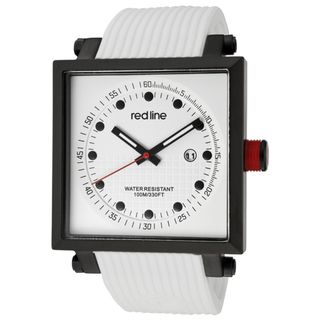 Red Line Mens Compressor 2 White Textured Silicone Watch