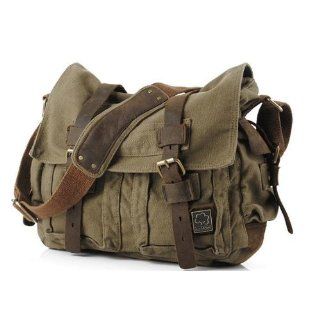 Mens Trendy Colonial Italian Style Messenger Bag with Leather