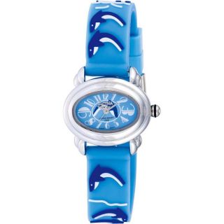 Activa Juniors Dolphin Design Light Blue Rubber Watch