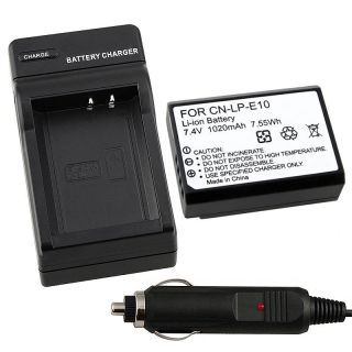 piece Battery Charger with Battery for Canon 1100D Rebel 3 Kiss