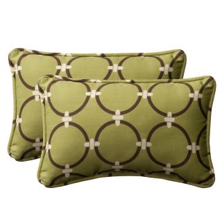 Pillow Perfect Decorative Green/ Brown Geometric Outdoor Toss Pillows