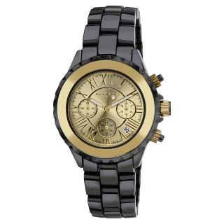 Akribos XXIV Mens Ceramic Gold tone Chronograph Watch