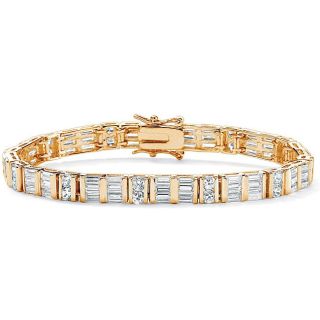 Ultimate CZ Gold Overlay Clear Cubic Zirconia Tennis Bracelet