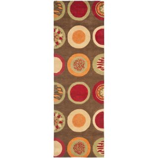 Handmade Soho Brown/ Multi New Zealand Wool Rug (26 x 14)