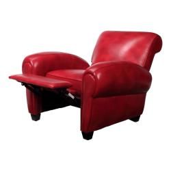 Miguel Red Leather Recliner Club Chair