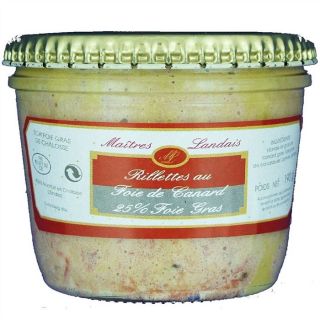 Rillettes de canard (25% foie gras) verrine 190g   Achat / Vente PATE