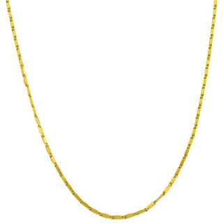 14k Yellow Gold 16 inch Square Bar Link Necklace (0.8 mm)