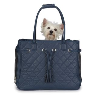Zack & Zoey Vineyard Navy Quilted Small Pet Carrier