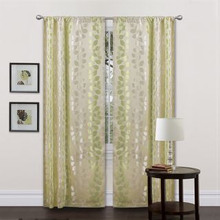 Lush Decor Beige/ Green 84 inch Teardrops Curtain Panels (Set of 2