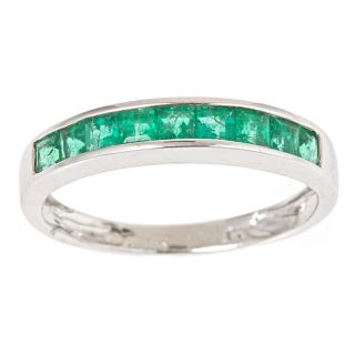 Yach 14k White Gold Square cut Emerald Fashion Ring